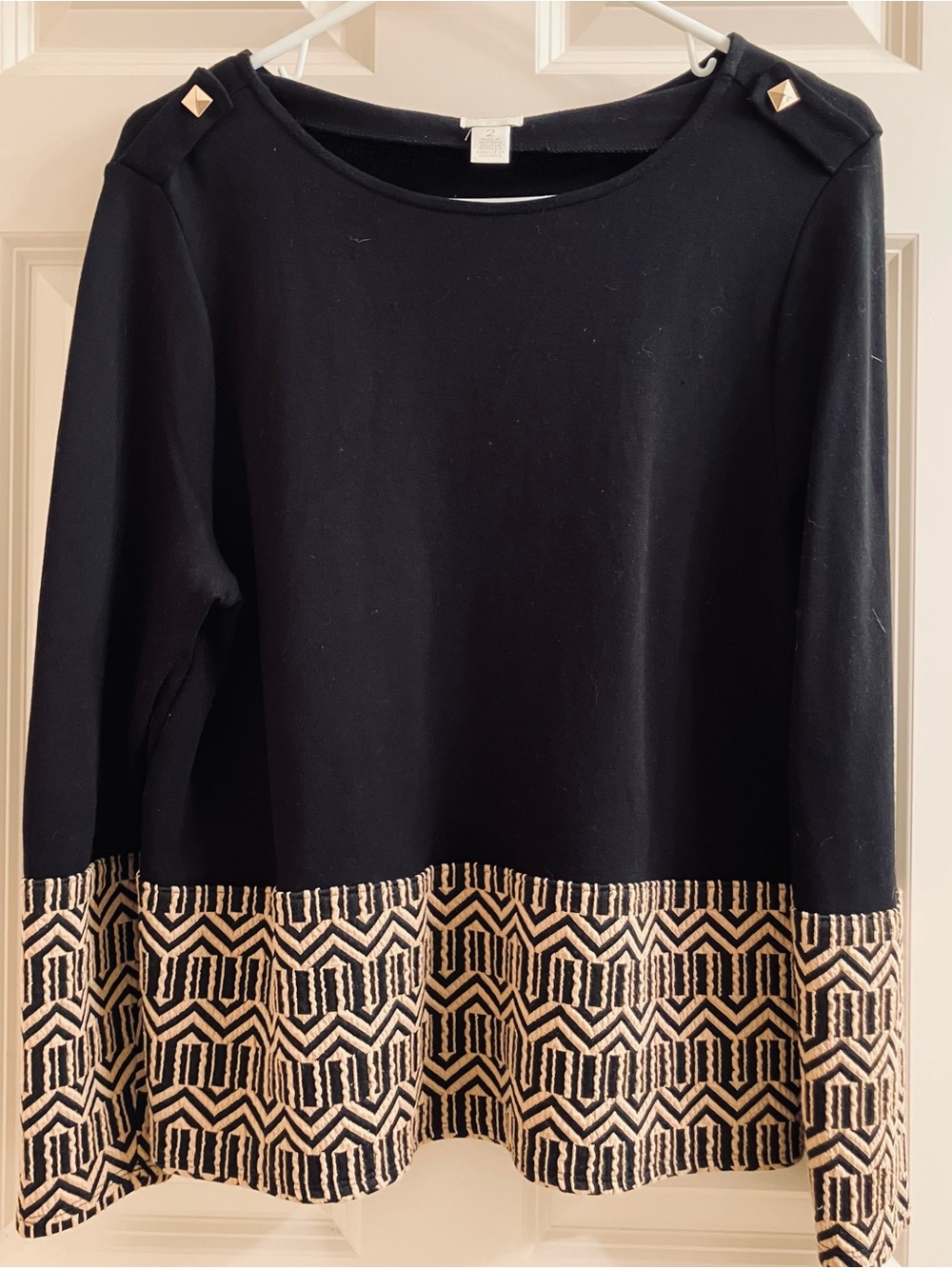Chico’s Black Long-Sleeve Top Chico’s Size 2